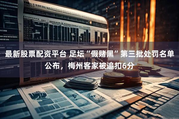 最新股票配资平台 足坛“假赌黑”第三批处罚名单公布，梅州客家被追扣6分